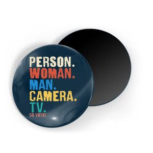 Person Woman Man Camera TV Go Vote Distressed Magnet