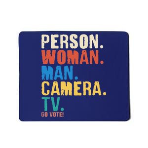 Person Woman Man Camera TV Go Vote Distressed Mousepad