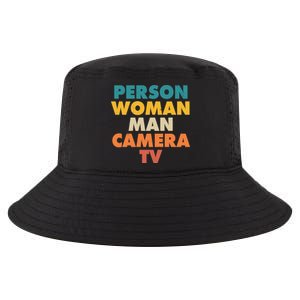 Person Woman Man Camera TV Trump Cognitive Test Cool Comfort Performance Bucket Hat