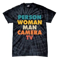 Person Woman Man Camera TV Trump Cognitive Test Tie-Dye T-Shirt