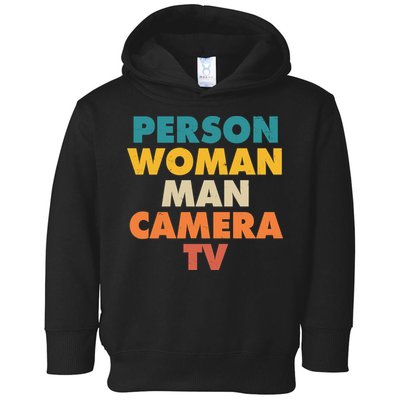 Person Woman Man Camera TV Trump Cognitive Test Toddler Hoodie