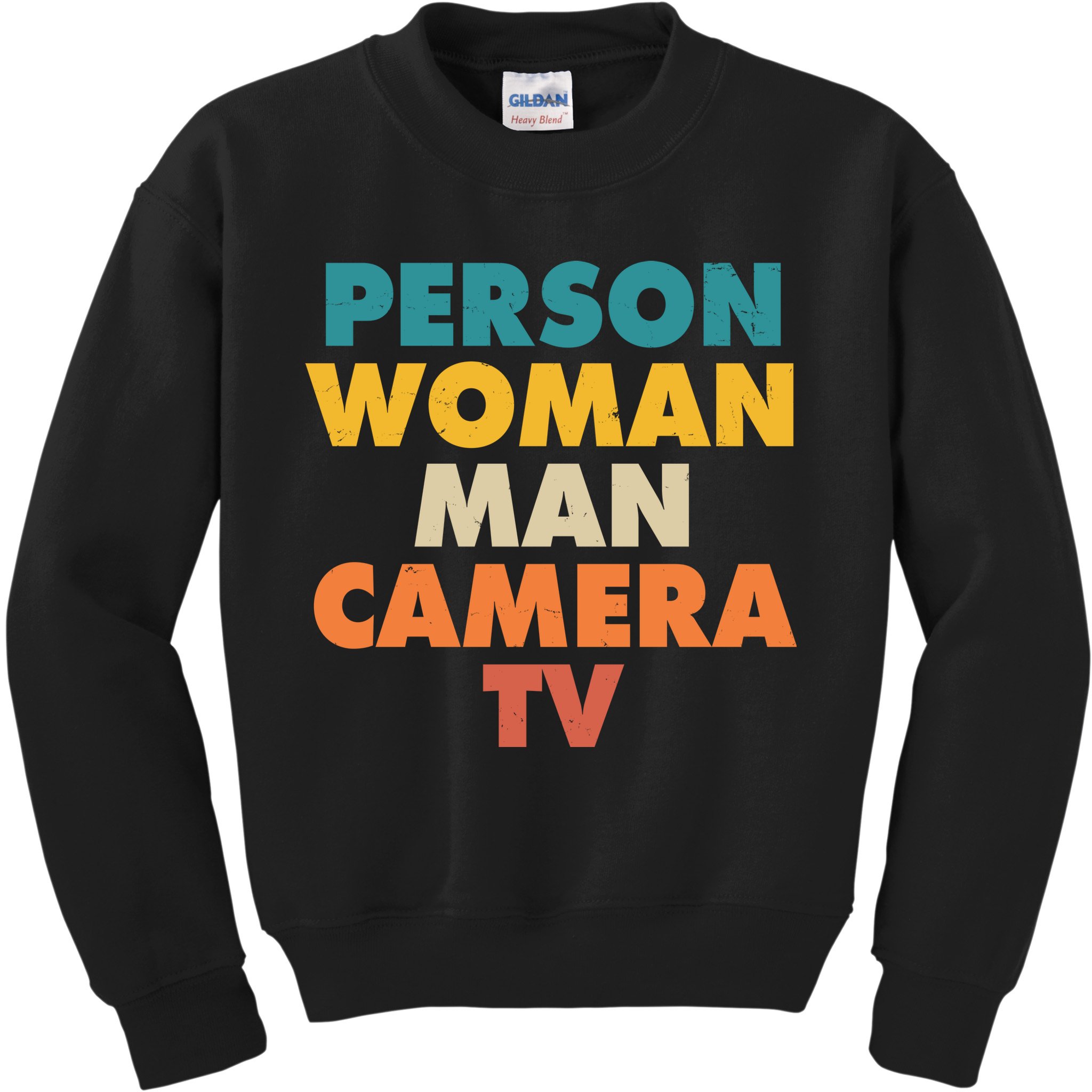 Person Woman Man Camera TV Trump Cognitive Test Kids Sweatshirt