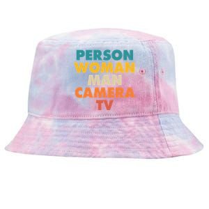 Person Woman Man Camera TV Trump Cognitive Test Tie-Dyed Bucket Hat