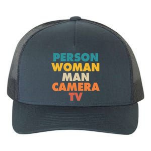 Person Woman Man Camera TV Trump Cognitive Test Yupoong Adult 5-Panel Trucker Hat