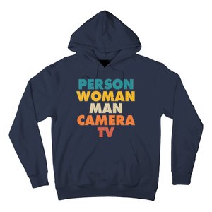 Person Woman Man Camera TV Trump Cognitive Test Hoodie