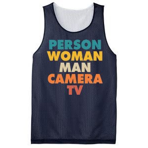 Person Woman Man Camera TV Trump Cognitive Test Mesh Reversible Basketball Jersey Tank