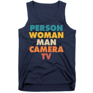 Person Woman Man Camera TV Trump Cognitive Test Tank Top