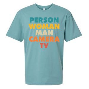 Person Woman Man Camera TV Trump Cognitive Test Sueded Cloud Jersey T-Shirt