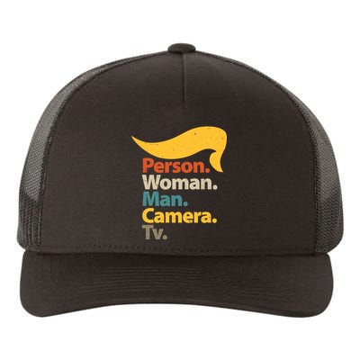 Person Woman Man Camera TV Trump Hair Yupoong Adult 5-Panel Trucker Hat