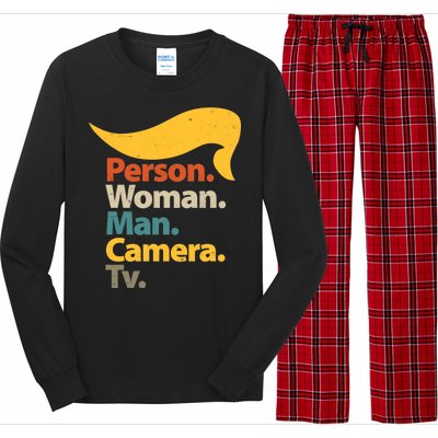 Person Woman Man Camera TV Trump Hair Long Sleeve Pajama Set