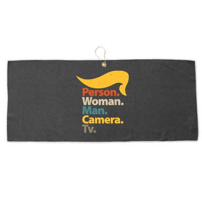 Person Woman Man Camera TV Trump Hair Large Microfiber Waffle Golf Towel