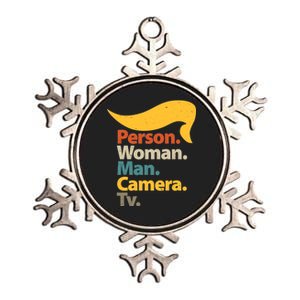 Person Woman Man Camera TV Trump Hair Metallic Star Ornament