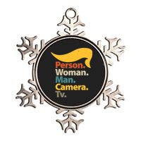 Person Woman Man Camera TV Trump Hair Metallic Star Ornament