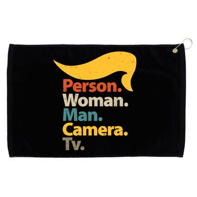 Person Woman Man Camera TV Trump Hair Grommeted Golf Towel