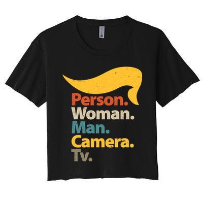 Person Woman Man Camera TV Trump Hair Crop Top