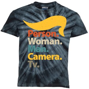 Person Woman Man Camera TV Trump Hair Kids Tie-Dye T-Shirt