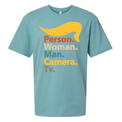 Person Woman Man Camera TV Trump Hair Sueded Cloud Jersey T-Shirt