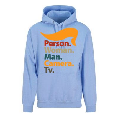 Person Woman Man Camera TV Trump Hair Unisex Surf Hoodie