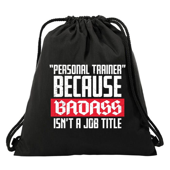 Personal Trainer Job Title Drawstring Bag