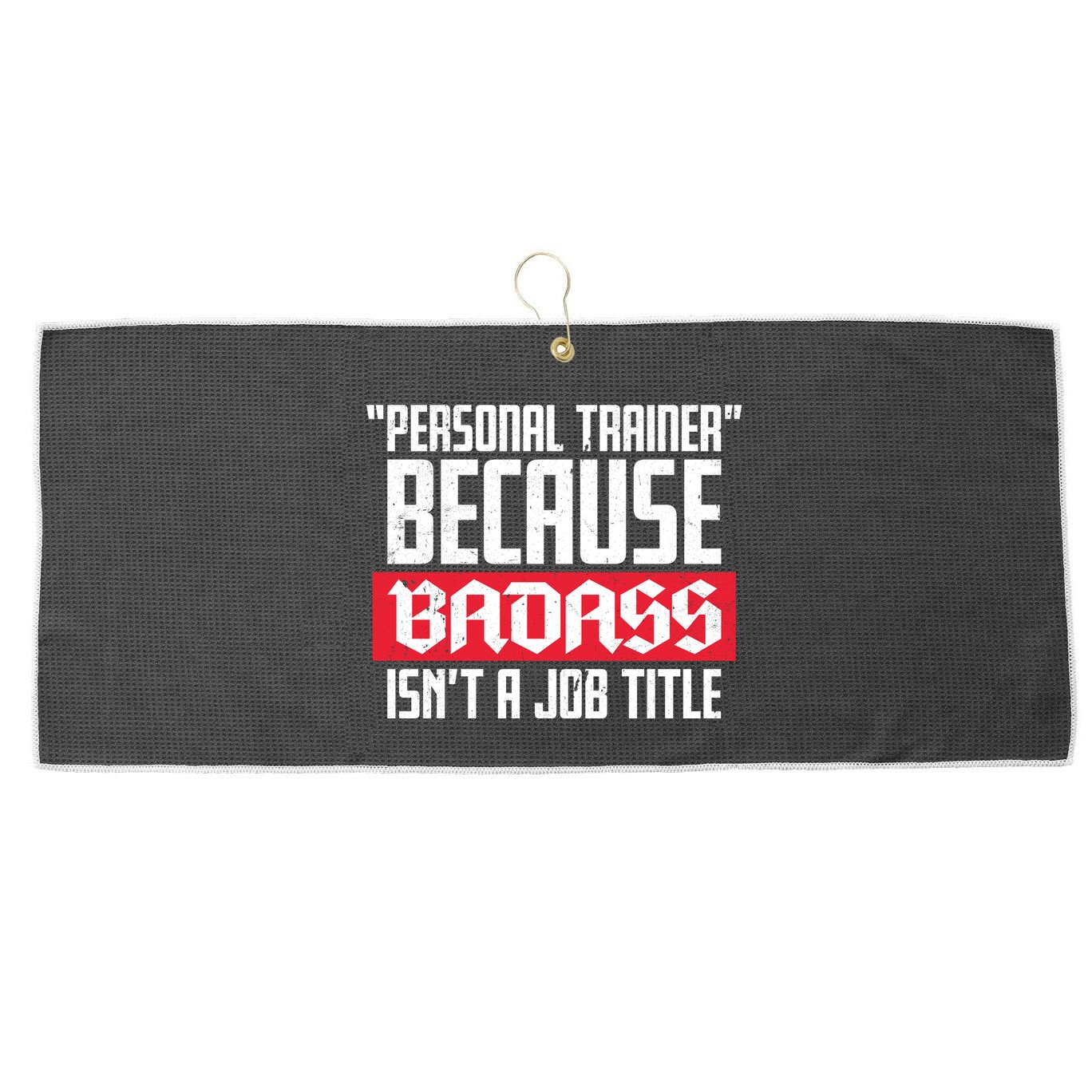 Personal Trainer Job Title Large Microfiber Waffle Golf Towel
