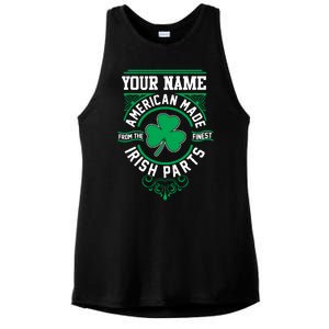 Personalize American Made Irish Parts St Patrick's Day Ladies PosiCharge Tri-Blend Wicking Tank