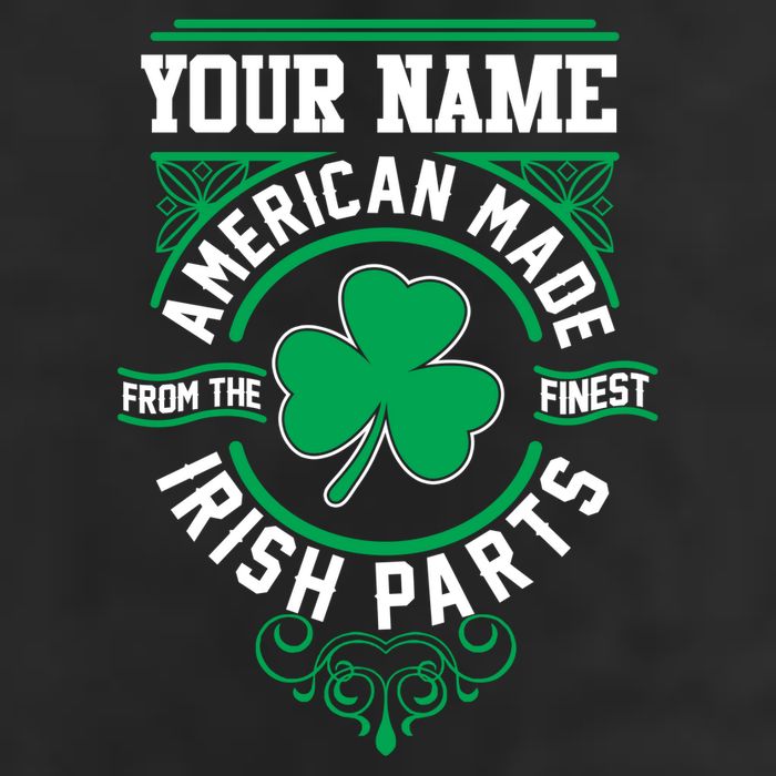 Personalize American Made Irish Parts St Patrick's Day Cool Comfort Performance Bucket Hat