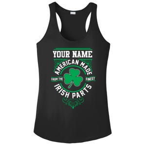 Personalize American Made Irish Parts St Patrick's Day Ladies PosiCharge Competitor Racerback Tank