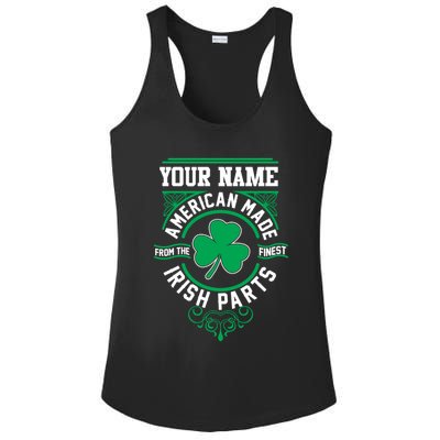 Personalize American Made Irish Parts St Patrick's Day Ladies PosiCharge Competitor Racerback Tank