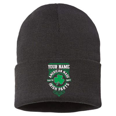 Personalize American Made Irish Parts St Patrick's Day Sustainable Knit Beanie