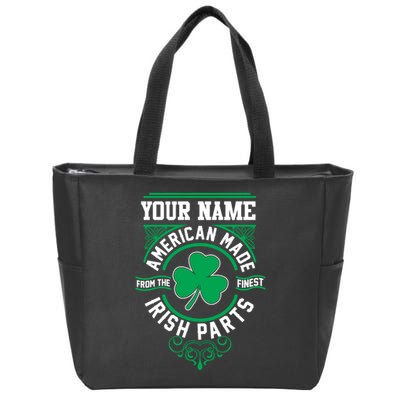 Personalize American Made Irish Parts St Patrick's Day Zip Tote Bag