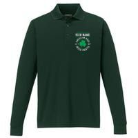 Personalize American Made Irish Parts St Patrick's Day Performance Long Sleeve Polo