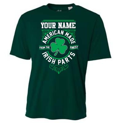 Personalize American Made Irish Parts St Patrick's Day Cooling Performance Crew T-Shirt