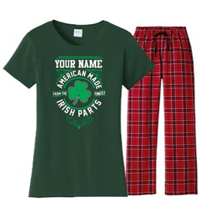 Personalize American Made Irish Parts St Patrick's Day Women's Flannel Pajama Set