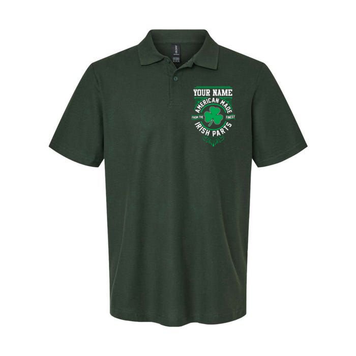 Personalize American Made Irish Parts St Patrick's Day Softstyle Adult Sport Polo