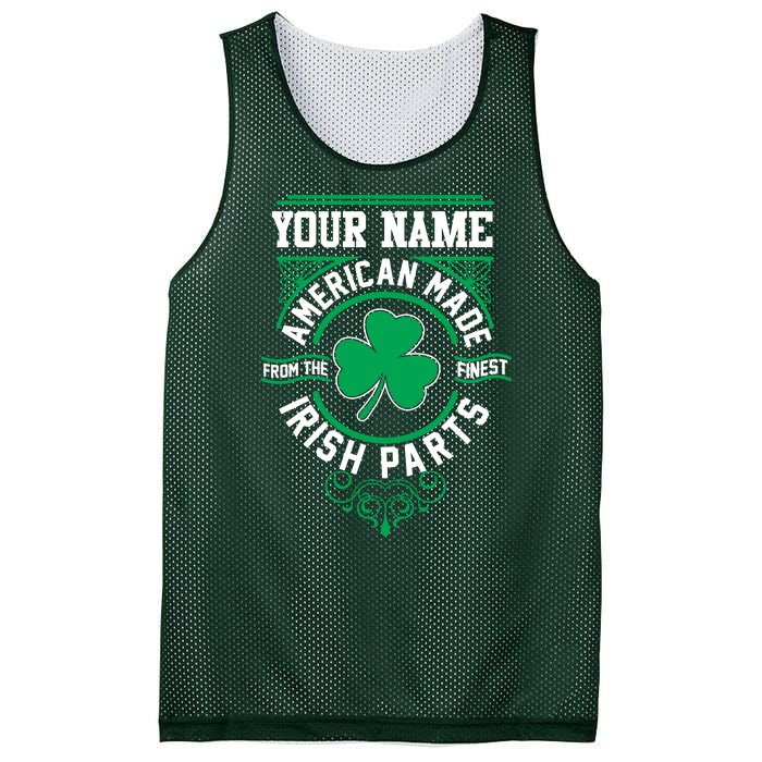 Personalize American Made Irish Parts St Patrick's Day Mesh Reversible Basketball Jersey Tank