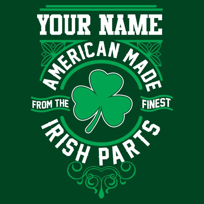 Personalize American Made Irish Parts St Patrick's Day Mesh Reversible Basketball Jersey Tank