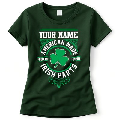 Personalize American Made Irish Parts St Patrick's Day Womens T-Shirt