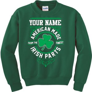 Personalize American Made Irish Parts St Patrick's Day Kids Sweatshirt