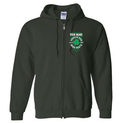 Personalize American Made Irish Parts St Patrick's Day Full Zip Hoodie