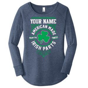 Personalize American Made Irish Parts St Patrick's Day Women's Perfect Tri Tunic Long Sleeve Shirt