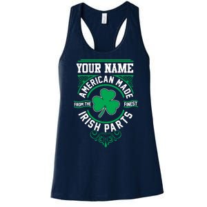 Personalize American Made Irish Parts St Patrick's Day Women's Racerback Tank