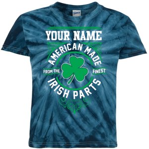 Personalize American Made Irish Parts St Patrick's Day Kids Tie-Dye T-Shirt