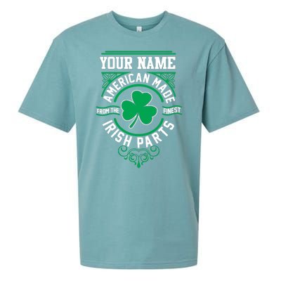 Personalize American Made Irish Parts St Patrick's Day Sueded Cloud Jersey T-Shirt