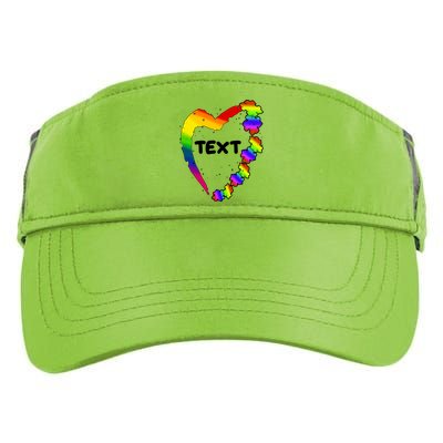 Personalize Autism Heart Custom Text Adult Drive Performance Visor