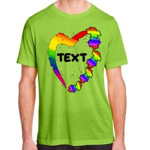 Personalize Autism Heart Custom Text Adult ChromaSoft Performance T-Shirt