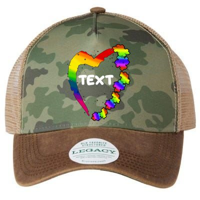 Personalize Autism Heart Custom Text Legacy Tie Dye Trucker Hat