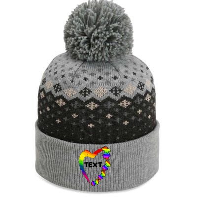 Personalize Autism Heart Custom Text The Baniff Cuffed Pom Beanie