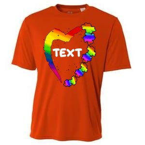 Personalize Autism Heart Custom Text Cooling Performance Crew T-Shirt