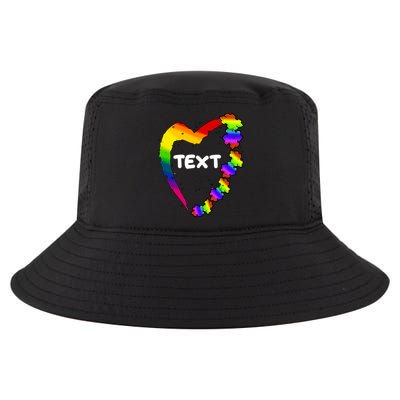 Personalize Autism Heart Custom Text Cool Comfort Performance Bucket Hat