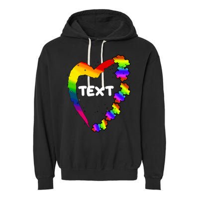 Personalize Autism Heart Custom Text Garment-Dyed Fleece Hoodie